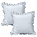 A set of two light blue pleated European style pillowcases, chic farmhouse European style pillowcases, retro super soft and breathable, suitable for bedrooms