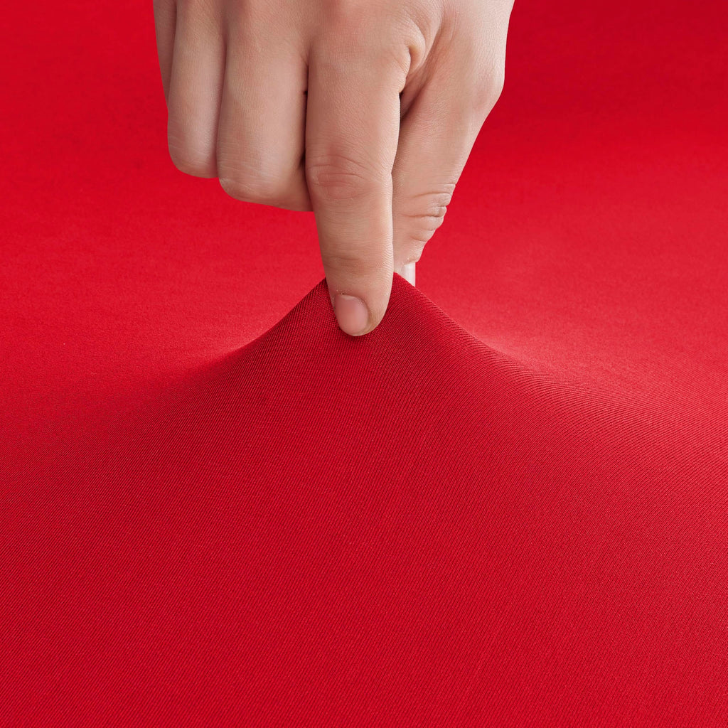 Round polyester Cocktail Tablecloth with Skirt, Elastic Fitted Highboy Bar Table Cloth 1 Pack, High Top Circular Base Adjustable Pub Table Cover for Wedding Party Banquet-Red（60*110cm）