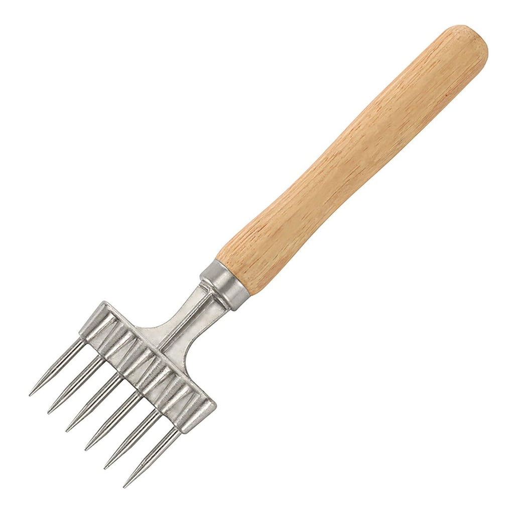 Ice Pick with Wooden Handle, 6 Fork Silver Stainless Steel Ice Crusher for Ice Breaking at Home and Bar (6 Fork)