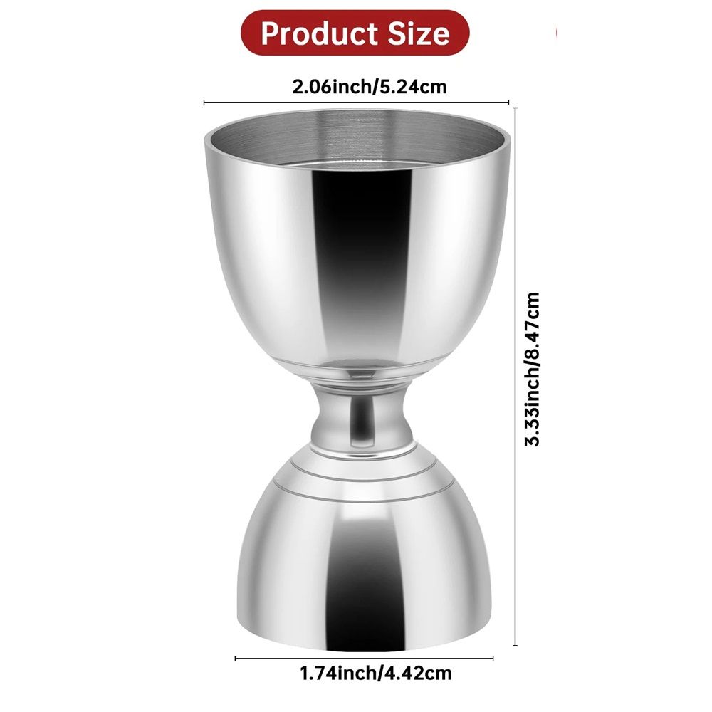 2pcs Premium  Stainless Steel Bar Tool  Measuring Marks, Durable Double Jigger, Bar Measuring Set Measuring cup with scale （primary colors）