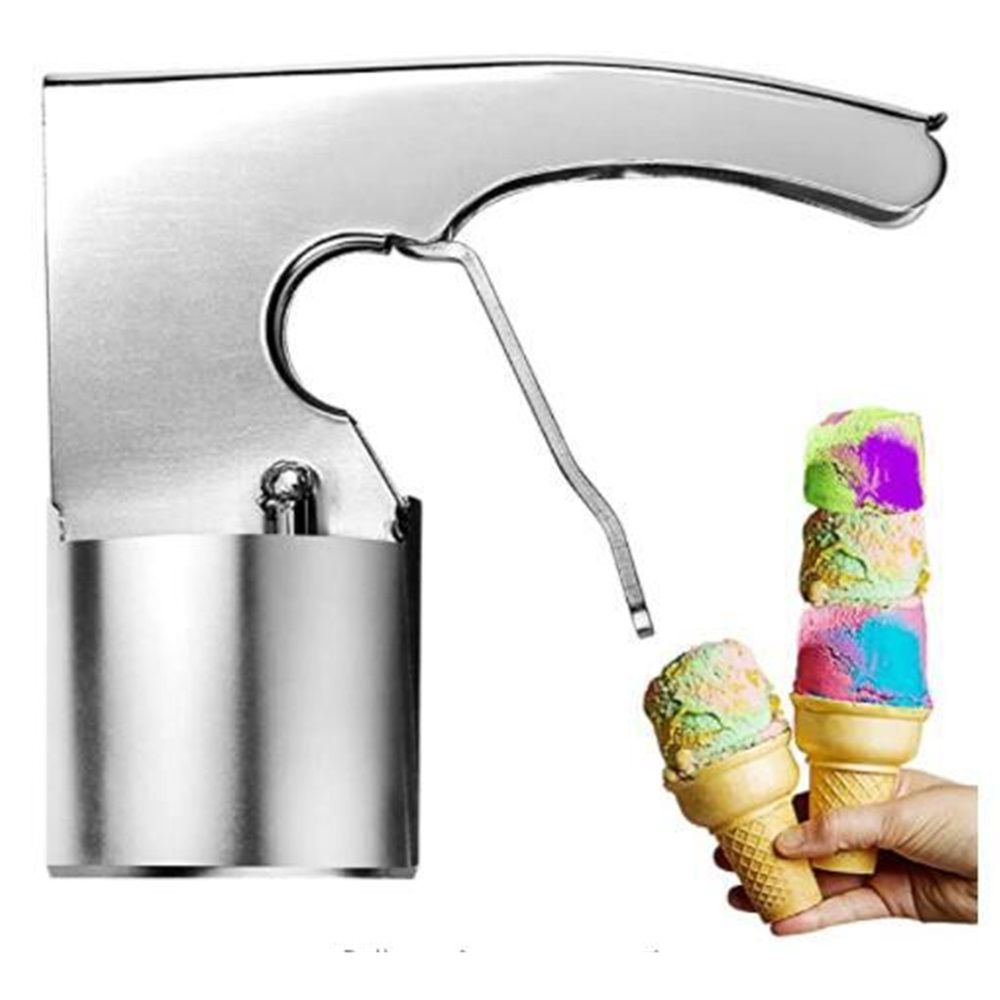 Stainless Steel Ice Cream Scooper with Trigger Release - Big Volume, Old Fashion Style, Nostalgic Scoop for Mashed Potatoes - Non Stick
