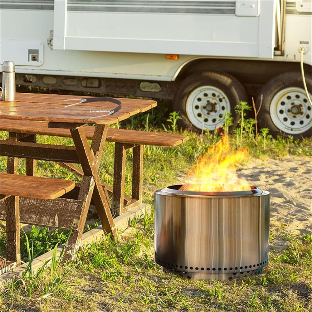Fire Pit Carrying Handle for 25.5" Solo Stove Bonfire  & Other Fire Pit, Heavy-Duty PU Strap with Stainless Steel Hooks for Camping Outdoor