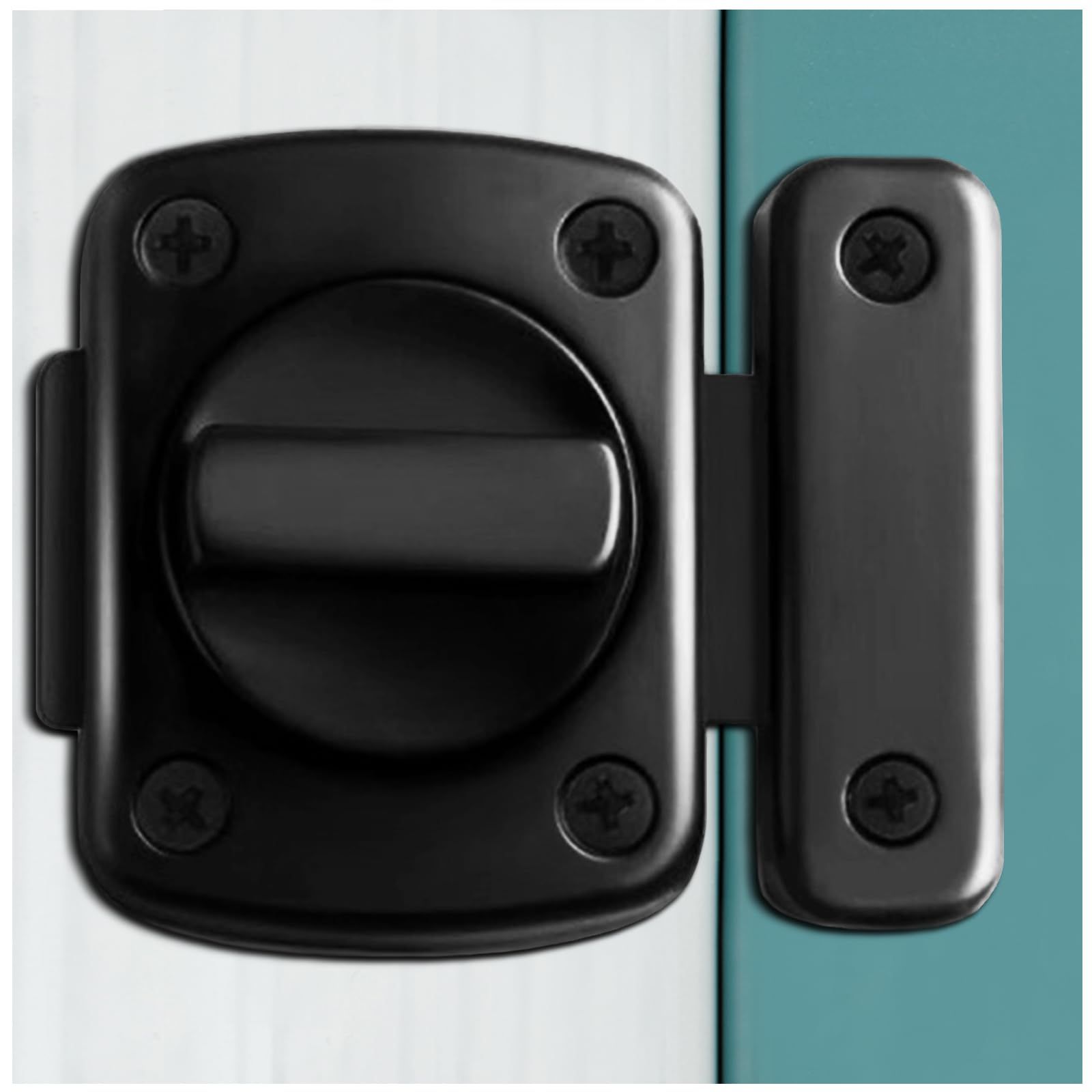 2pcs Door Latch Security Lock Compact Slide Bolt Latch for Doors Windows Easy One-Hand Operation Versatile Design for Home Office Use Durable Stylish Finish(Dumb Black Small)
