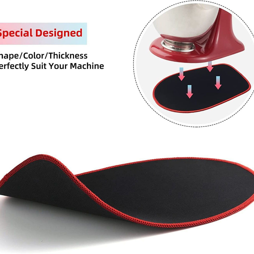 Sliding pad for vertical mixer, chef's machine anti slip pad - suitable for tilted kitchen auxiliary vertical mixer electrical sliding pad, table storage mobile sliding pad （small size red edge 4.5L-5L)