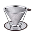 Pour Over Coffee Dripper, Reusable Stainless Pour Over Coffee Maker for (1-6Cup), Easy to Clean Paperless Pour Over Coffee Maker, Bracket type 1-6 people (honeycomb external network) (600 mesh)