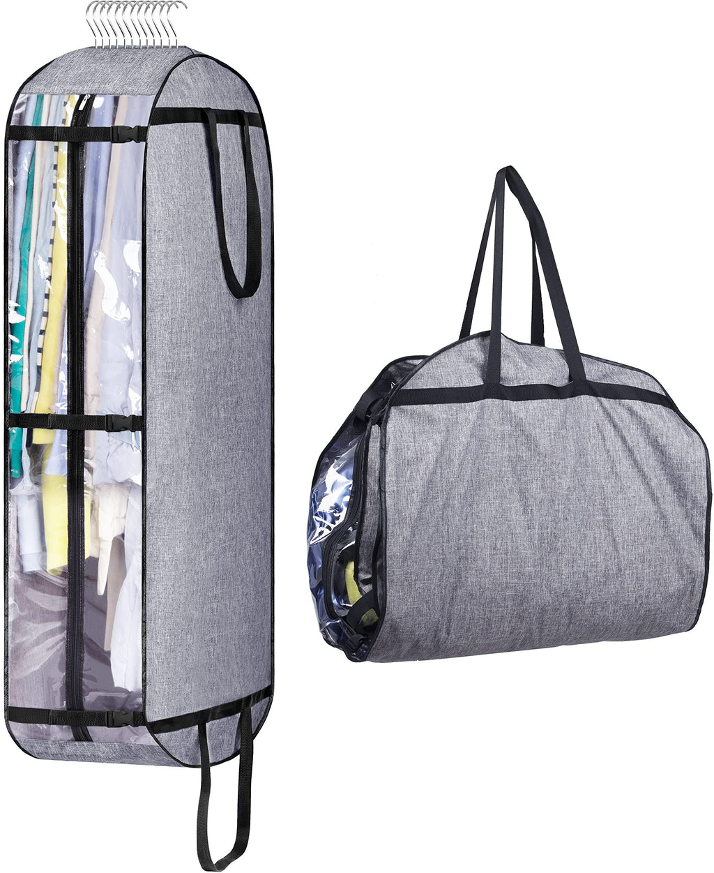 Hanging Garment Bags for Travel Suit Bags for Closet Storage Moving Bags for Clothes Dress Cover for Coat, Jacket, Shirt, Clothing, grey
