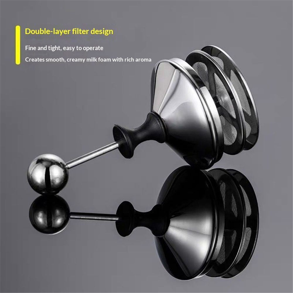 Milk Frother, 304 Stainless Steel Manual Milk Foamer, Handheld Coffee Milk Frothing Pitchers, Manual Operated,  for Cappuccino Coffee Latte Hot Chocolate(400ML)