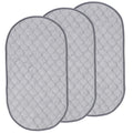 Quilted Thicker Waterproof Changing Pad Liners 3 Count Diaper pad, skin friendly bamboo cotton care pad, waterproof diaper pad, reusable diaper pad（gray oval）