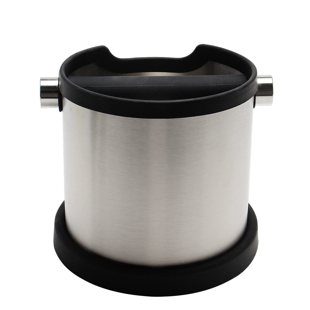 Espresso Knock Box,   Capacity 60.8oz/1800ML  Stainless Steel Coffee Grounds Container Waste Bin Coffee Tools for Barista and Non-slip Base (Silver)