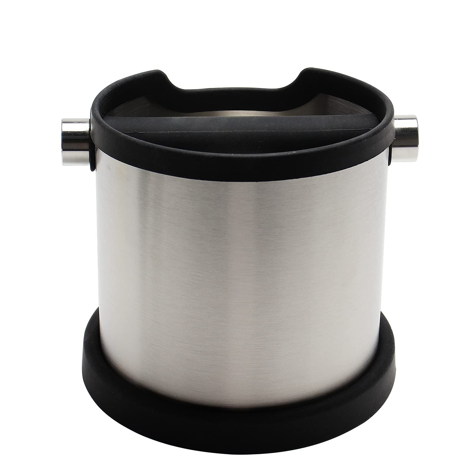 Espresso Knock Box,   Capacity 60.8oz/1800ML  Stainless Steel Coffee Grounds Container Waste Bin Coffee Tools for Barista and Non-slip Base (Silver)
