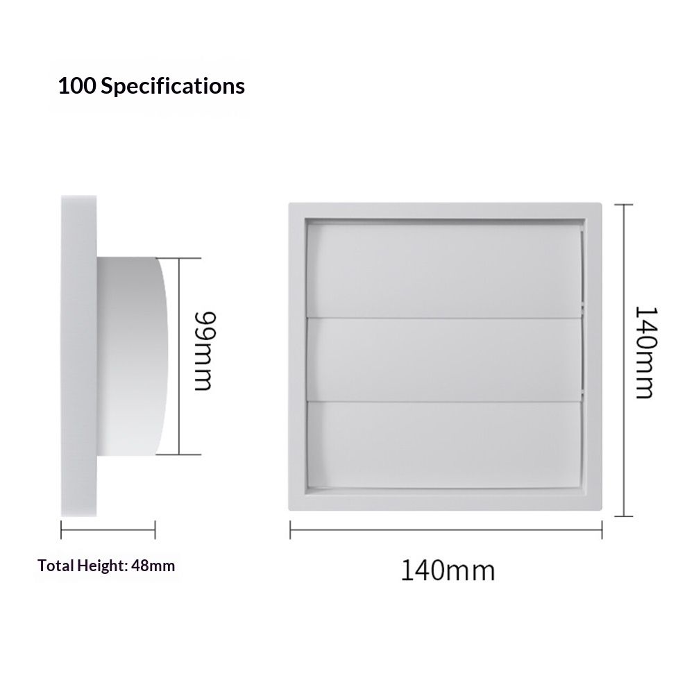 Wall Mount Duct Shutter, 6” Outdoor Louver Gable Vent Hood for Home Attic Grow Tent HVAC Systems（4-Inch (without insect netting）