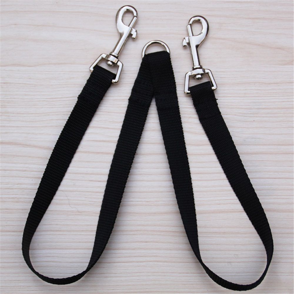 Coupler for Walking Two Medium or Larger Dogs Together,  （Medium length 45 centimeters, width 2.0 centimeters black）