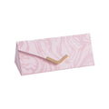 Travel Jewelry Case for Women Girls, Triangle Jewelry Box Organizer, Small Foldable Storage Holder for Necklaces Earrings Rings Bracelets（pink）