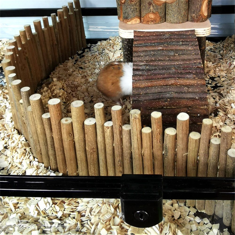Hamster Bridge Hamster Wooden Fence Squirrel Flexible Bending Ladder Cage Toy Sandrat（30cm）