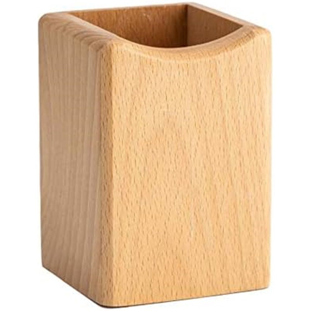 Wood Pen Holder Desk Pencil Holders Wooden Pen and Pencil Organizer Cup for Desktop Pens Stand Holder Cups,Eco Natural Color (natural wood color)