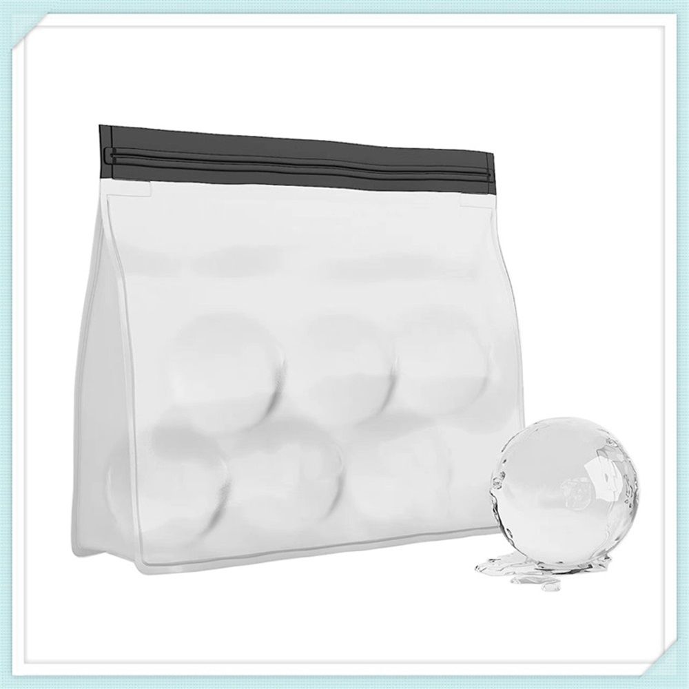 2pcs Reusable Ice Storage Bag - Freezer Safe Leak Proof Silicone and Plastic-Free Lunch Bag for Ice and Food Storage （Black  25.5 * 18.5 * 5CM）