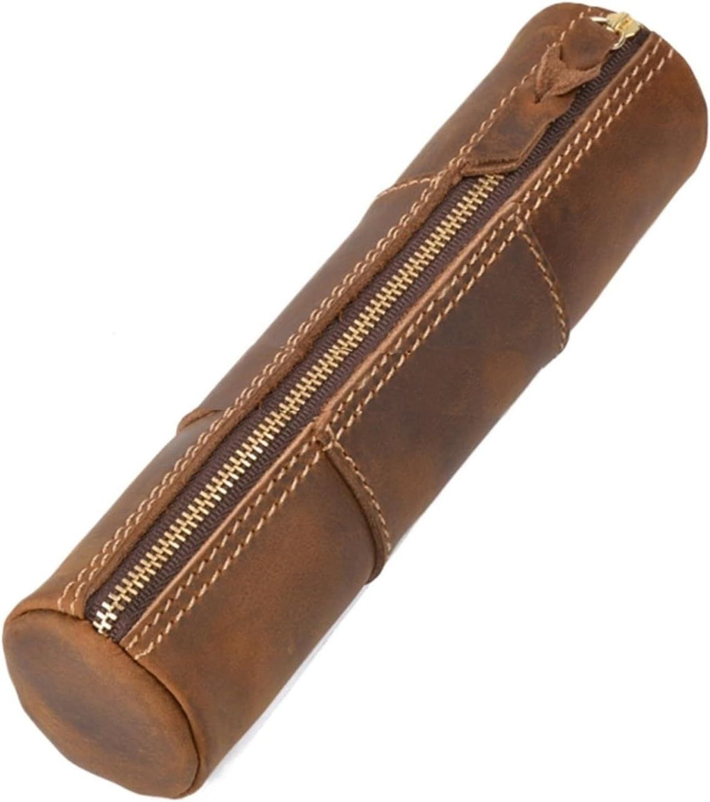Brown  Pencil Case, Makeup & Stationery Bag, Zipper Pouch for Daily Essentials, Compact & Stylish Cosmetic Pouch, Multifunctional Storage Organizer,