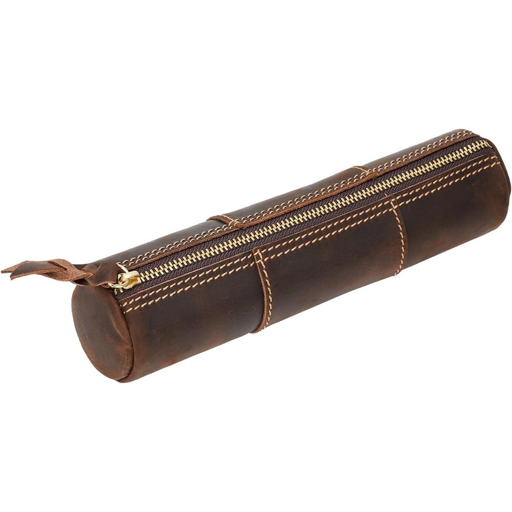 Brown  Pencil Case, Makeup & Stationery Bag, Zipper Pouch for Daily Essentials, Compact & Stylish Cosmetic Pouch, Multifunctional Storage Organizer,