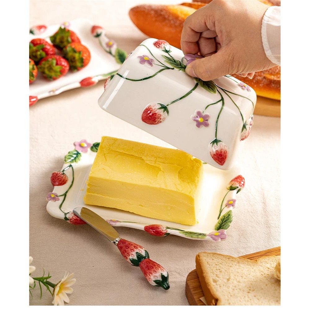 Fun Ceramic Butter Dish with Lid for Countertop –  Unique Kitchen Accessories, Cute Butter Dish with Cover for Countertop,