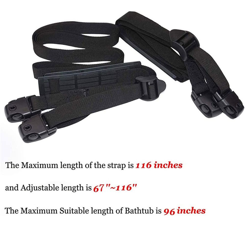 2 PCS Heavy Duty Hot Tub Cover Wind Straps FITS Most SPAS Locks Adjustable Length 67"~116" (Black, 9.5 Ft)
