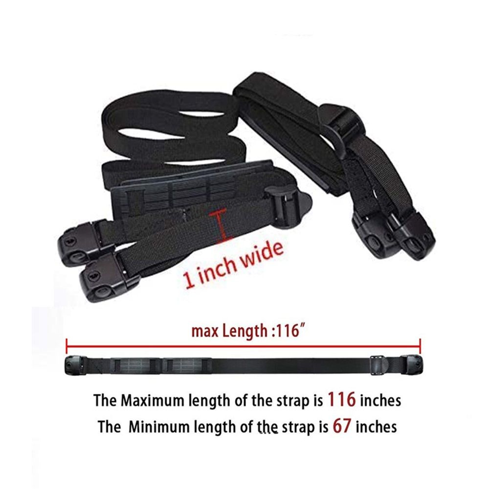 2 PCS Heavy Duty Hot Tub Cover Wind Straps FITS Most SPAS Locks Adjustable Length 67"~116" (Black, 9.5 Ft)