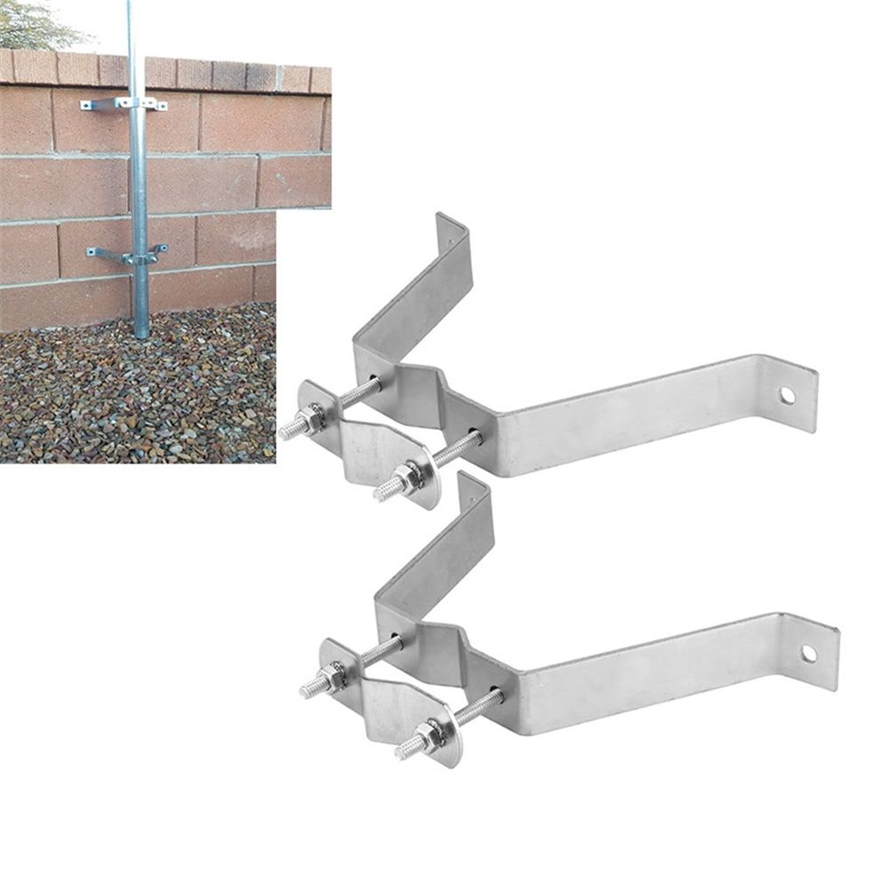 2 Pack 4” Heavy-Duty Wall Mount Pair with Brackets & Lag Bolts for TV Antenna Mast Heavy-Duty Wall Mount Pair