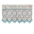 Vintage  countryside cotton thread hook flower lace cabinet curtain door curtain partition window kitchen cabinet half curtain short curtain（150*50cm）