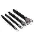 3mm Leather Craft Tools Set 1/2/4/6Prong DIY Diamond Stitching Leather Punch, Tapered Punch with Inner Teeth Polishing for Smooth Labor-Saving Operation