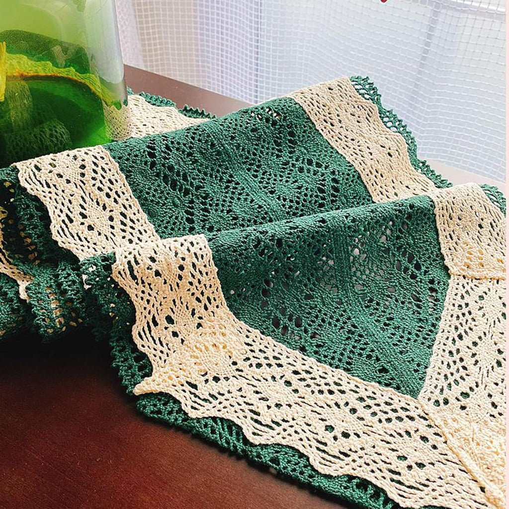 Table Runners,Table Runner, Lace Hollow , TV Cabinet, Shoe Cabinet, Cover and Dining Table, Suitable for Country Table Decoration(30*100cm)