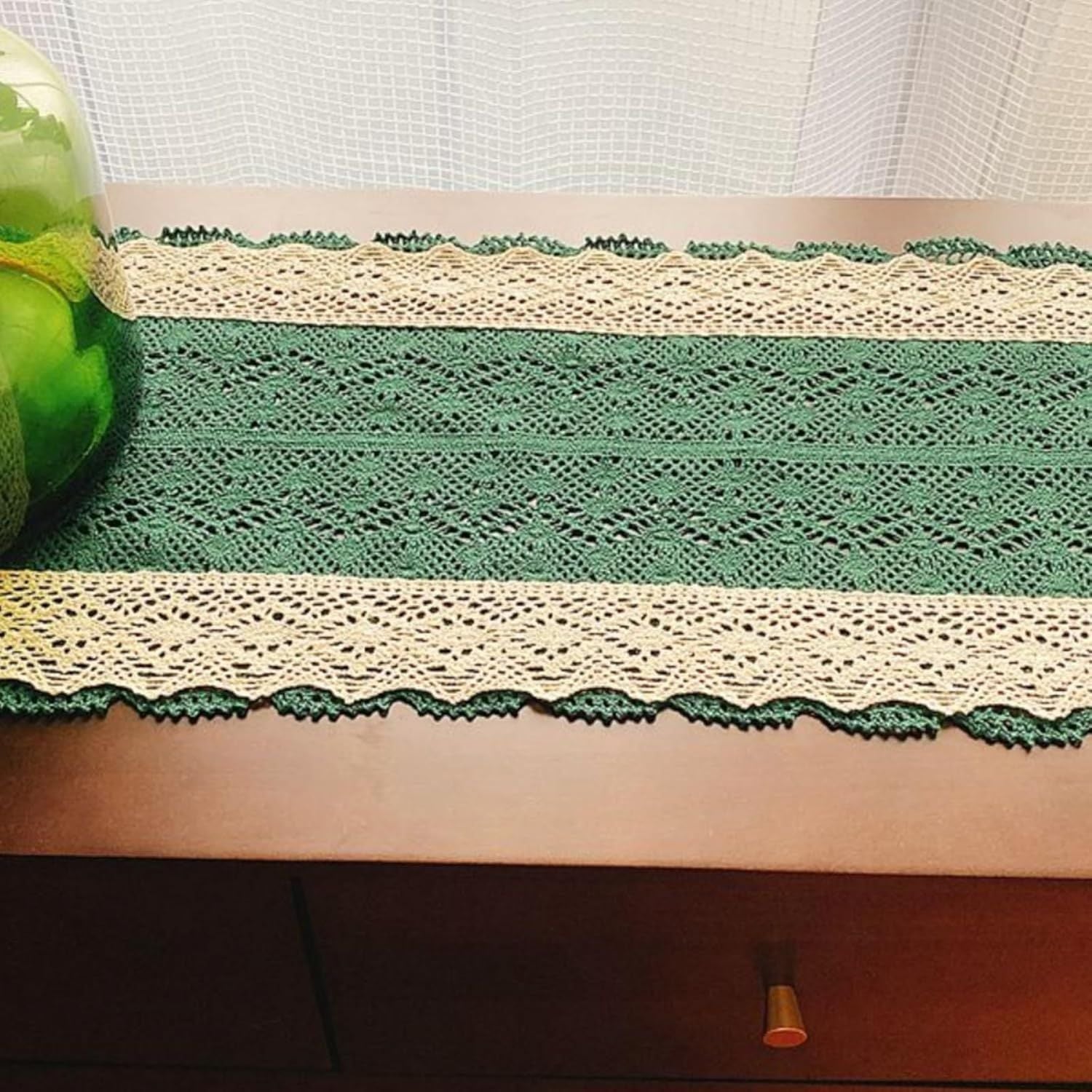Table Runners,Table Runner, Lace Hollow , TV Cabinet, Shoe Cabinet, Cover and Dining Table, Suitable for Country Table Decoration(30*100cm)