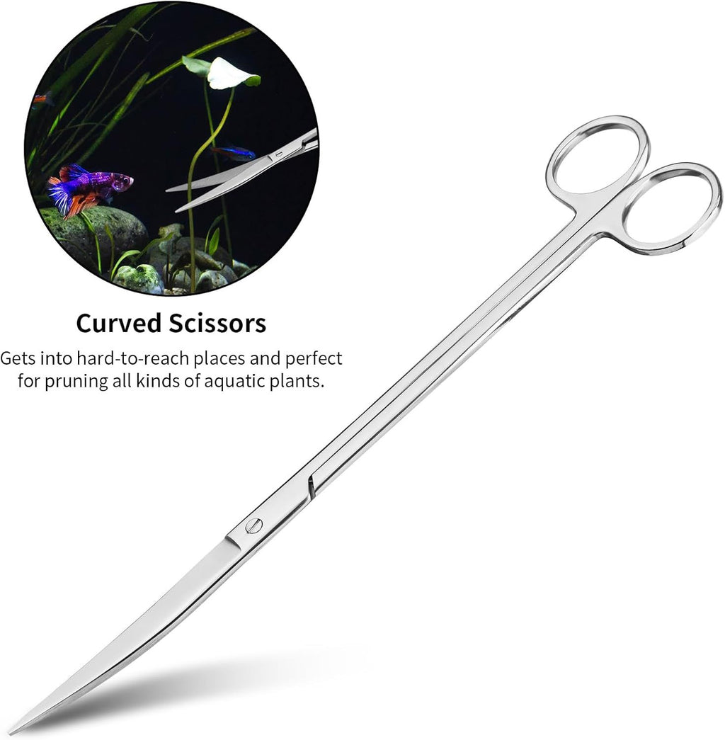 4pcs  Aquarium Tweezers Scissors Spatula, Stainless Steel Aquatic Plants Aquascaping Tools Set for Fish Starter Kits, Aquariums Tank and Terrarium