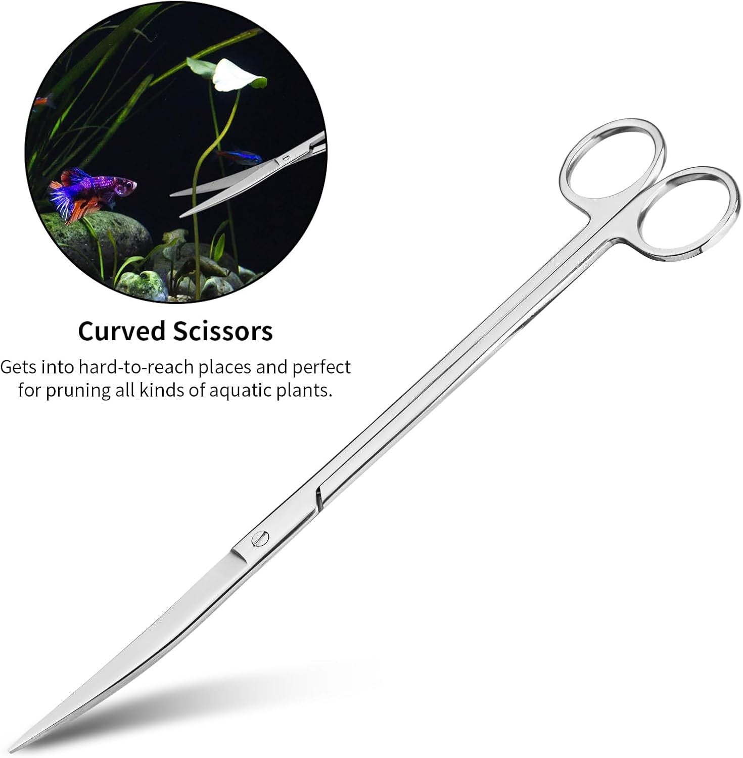 4pcs  Aquarium Tweezers Scissors Spatula, Stainless Steel Aquatic Plants Aquascaping Tools Set for Fish Starter Kits, Aquariums Tank and Terrarium