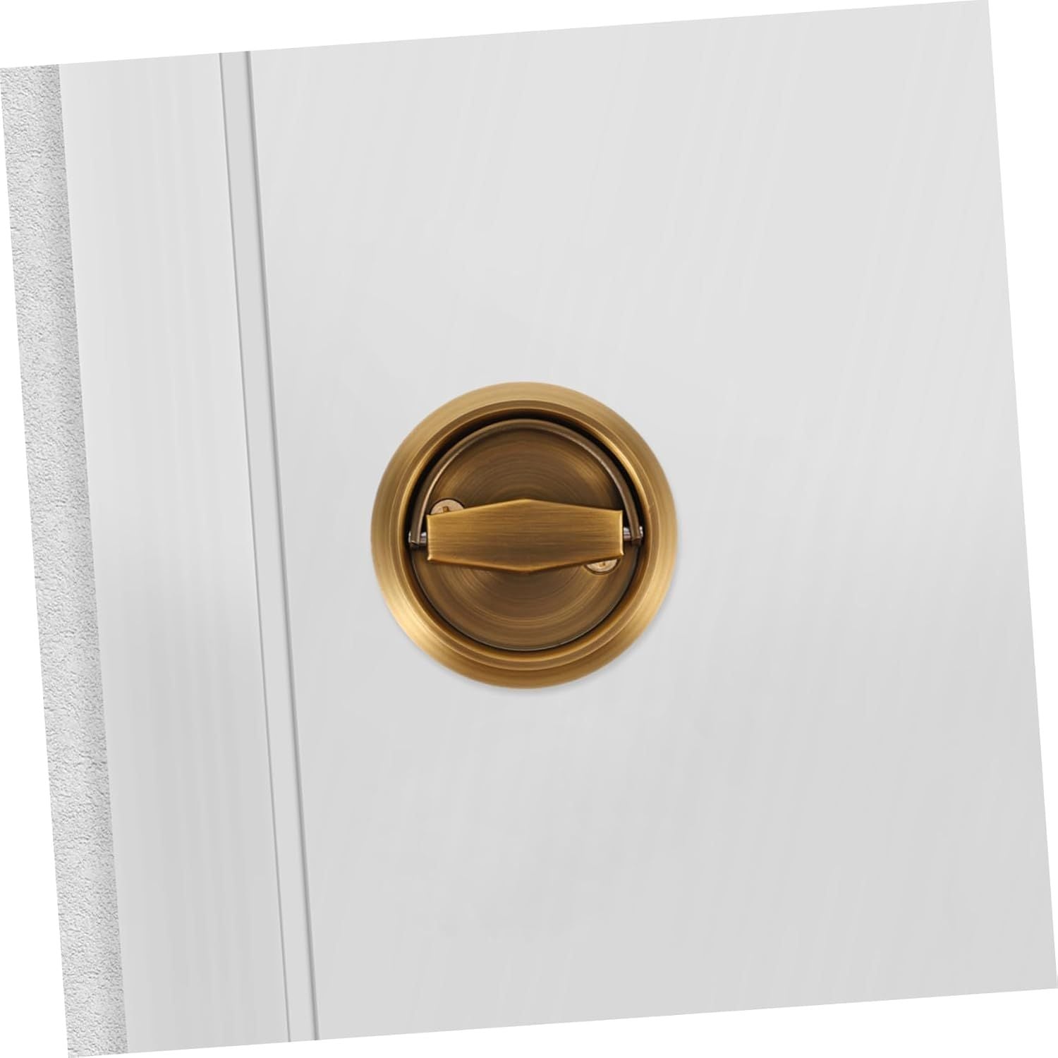 2pcs  Recessed Door Handles, Round Flush Pulls Stainless Steel Furniture Locks Hidden Embedded Fireproof Door Furniture (yellow)