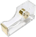Acrylic Tape Dispenser  – Heavy Duty Refillable Tape Holder for Home and School Crafting – Stylish Desktop Accessory for Gift Wrapping, Gold