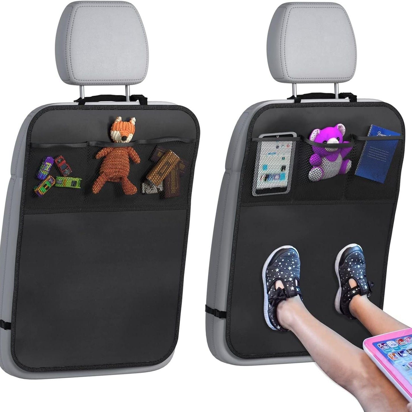 Children's Extra Large Backrest Cover -2-piece Set with 3-Pocket Storage Bag - Backrest Protection Cover to Prevent Dirt, Mud, Scratches - （48*68CM）