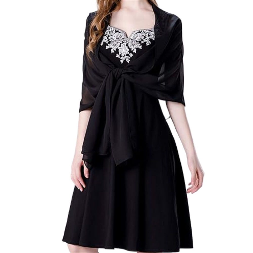 Women's Scarf Shawls and Wraps for Evening Dress Wedding Party Bridal Scarves chiffon scarf（black）