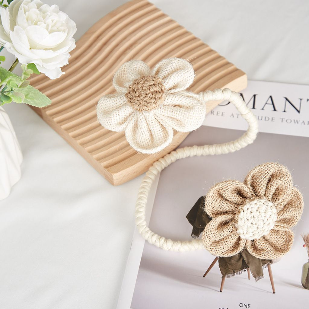 2pcs Curtain Tie Backs for Curtain Drapes, Boho Decor Holdback Farmhouse TieBacks for Blackout/Sheer Curtains, Natural Decor Shabby Chic Drapery Holder, | Cream&Khaki
