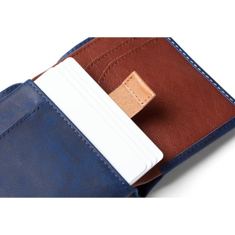 Men's leather texture ultra-thin two fold wallet, business portable and fashionable short with card slot wallet（dark blue）