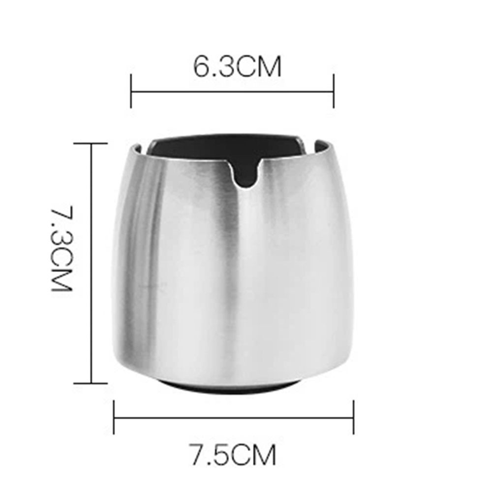 Smokeless Ashtray with Lid for Cigarettes Indoors,Large Ashtrays Windproof/Rainproof,Stainless Steel Cover Ashtray for Patio Outside Home Table Decor（Silver Small Size）