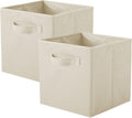 Storage Bins, Foldable Fabric Storage Cubes And Cloth Storage Organizer Drawer For Closet And Toys Storage, 2 Pack (Beige)