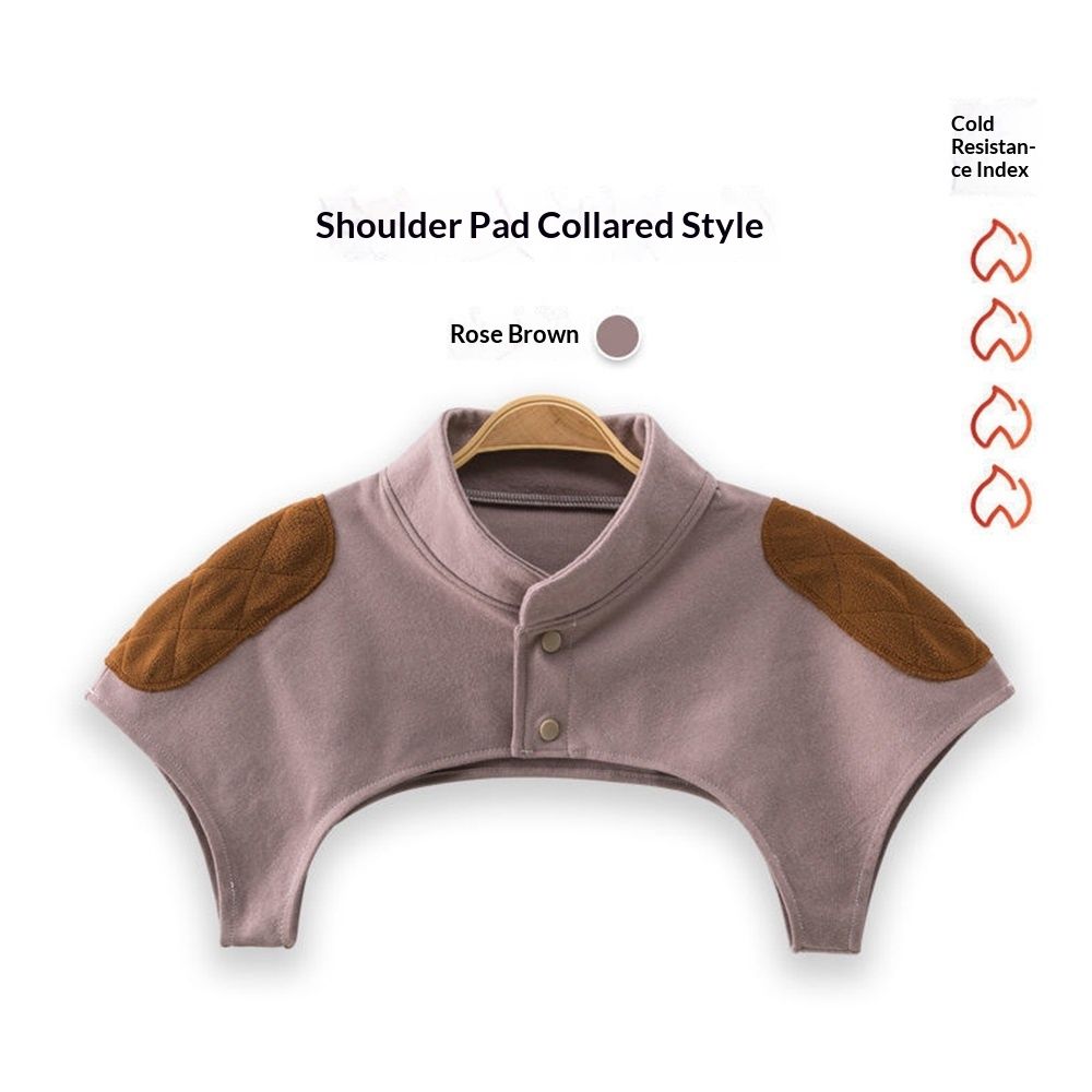 Shoulder Neck Warmer,  Elderly Shoulder Periarthritis Pain Relief, Sleeping Shoulder Cold Protection Cover (M)Brown collar