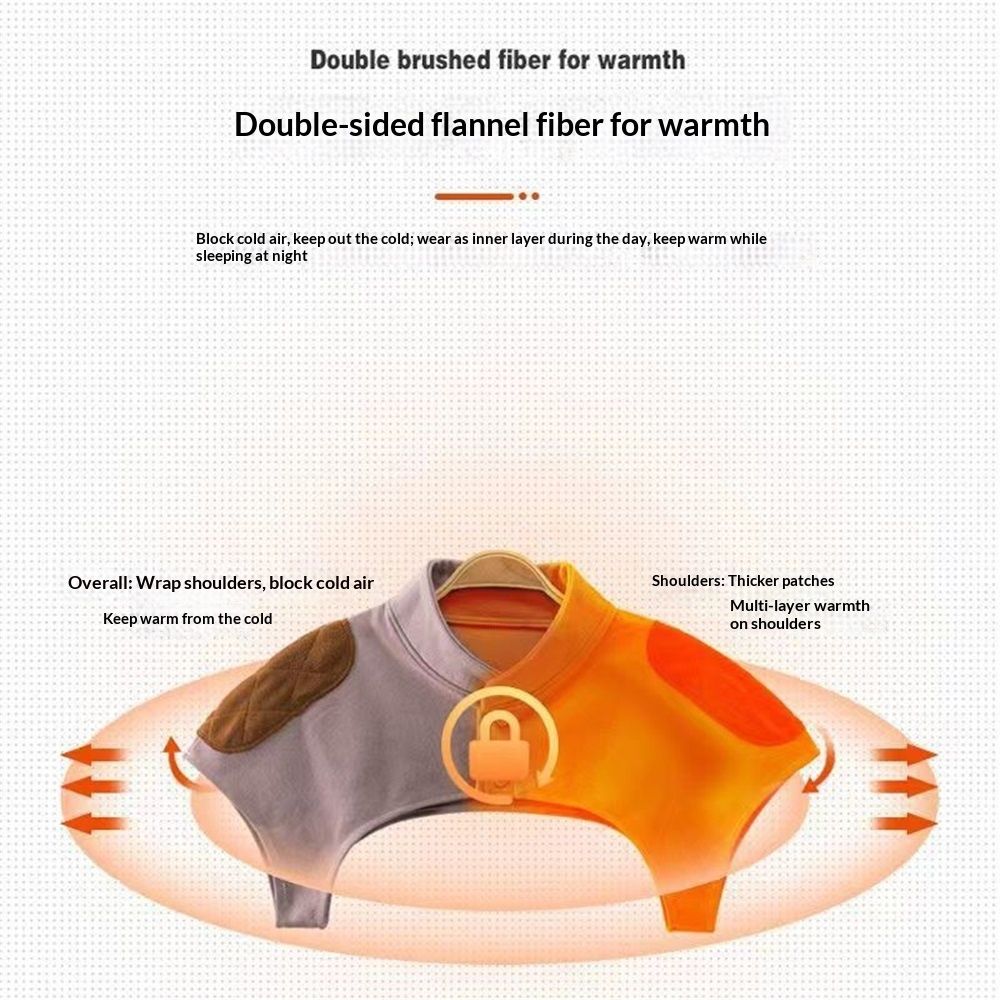 Shoulder Neck Warmer,  Elderly Shoulder Periarthritis Pain Relief, Sleeping Shoulder Cold Protection Cover (M)Brown collar