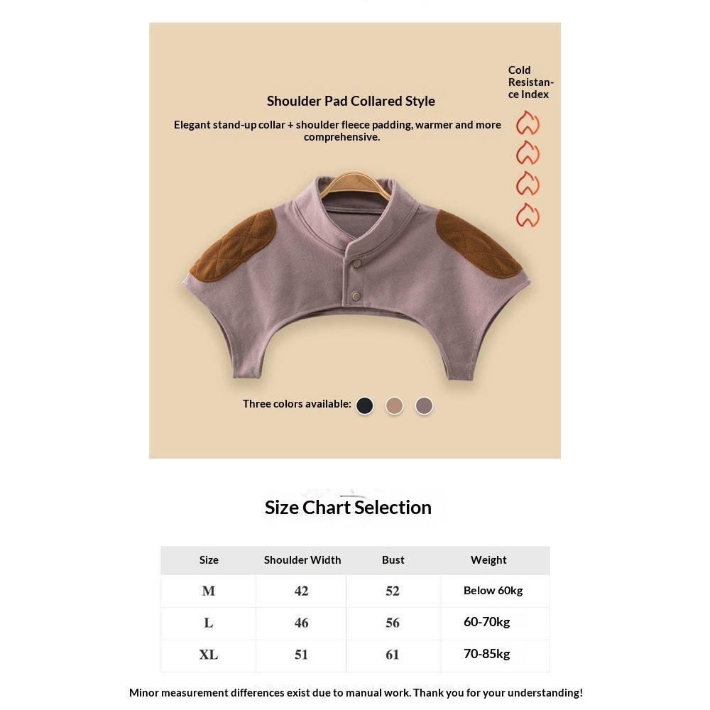 Shoulder Neck Warmer,  Elderly Shoulder Periarthritis Pain Relief, Sleeping Shoulder Cold Protection Cover (M)Brown collar