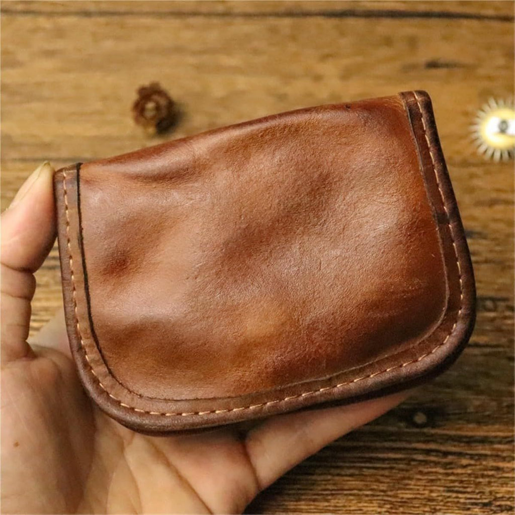 wallet retro small card holder, driver's license zero wallet, men's simple coin wallet design, women's simple bag (brown)