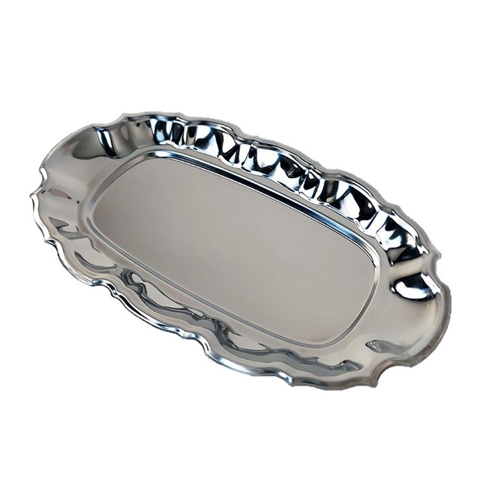 Small Vintage Trinket Dish Jewelry Tray Perfume Organizer Tray for Wedding Photographer Detail Props Ceremony Antique Decor (Silver)