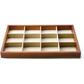 12 Grids Wood Jewelry Organizer Tray Stackable Jewelry Drawer Tray Bracelet/Watch Showcase Display Storage(beige)