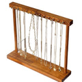 necklace hanger shelf with 12 copper bars, Wooden jewelry storage organizer rack for hanger necklace bracelet, necklace display stand for boutique store