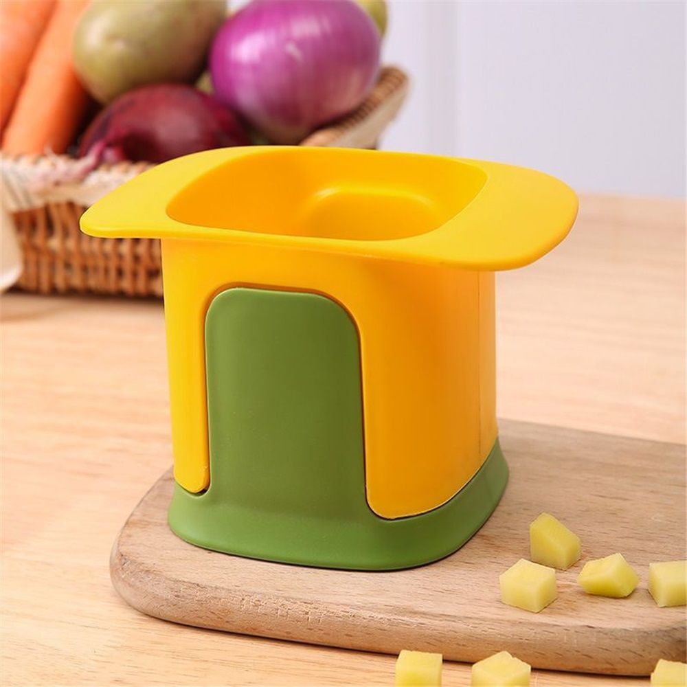 Potato Cutter for Fries, Stainless Steel Blade Chopper for Potatoes, Cucumbers, Carrots, Onions, Vegetable and Fruits, Yellow