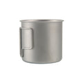 Titanium stainless steel convenient mouth cup, outdoor camping foldable handle cup, travel tea making and boiling cup（8cm）