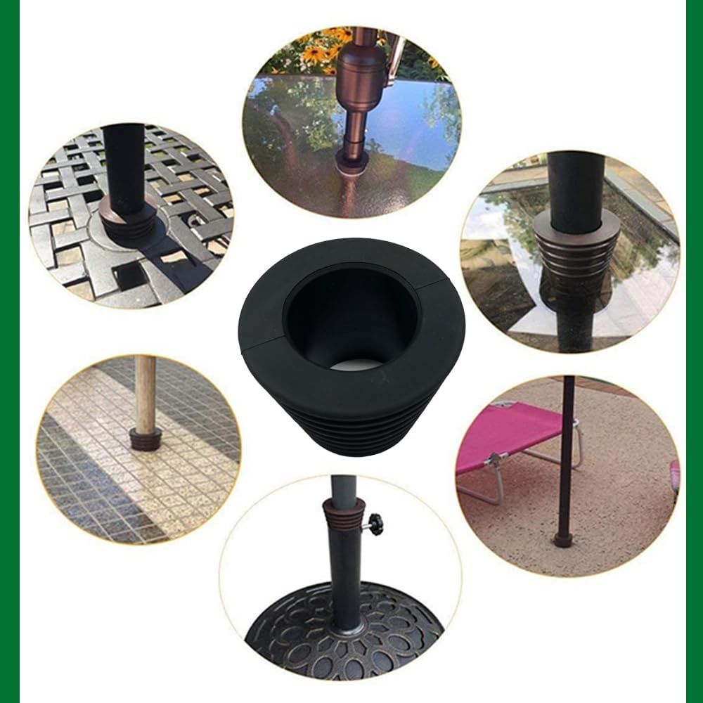 Patio Umbrella Cone Wedge Spacer for Table Hole, Outdoor Parasol Anti-Rock Stand Base, Fits Diameter 1-1/2" Pole (4pcs)rubber version
